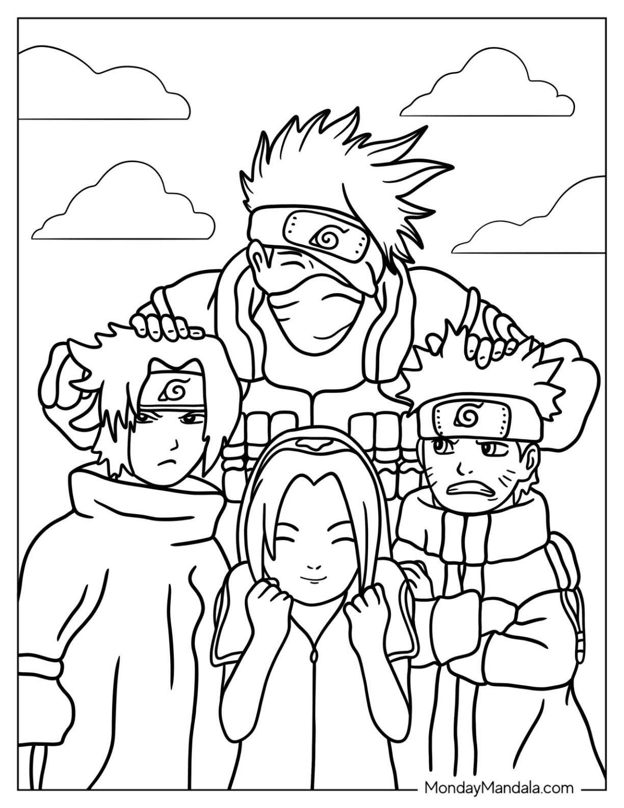 Naruto coloring pages free pdf printables