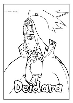 Unlock the magic printable deidara coloring pages for ultimate naruto fandom