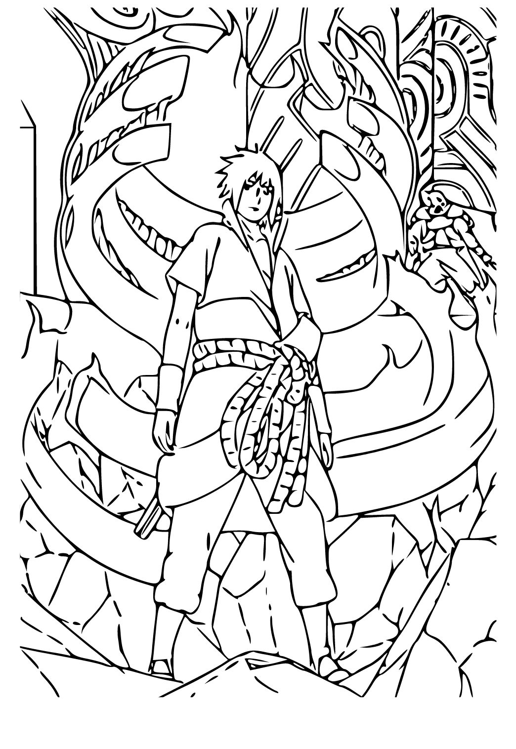 Free printable naruto manga coloring page sheet and picture for adults and kids girls and boys