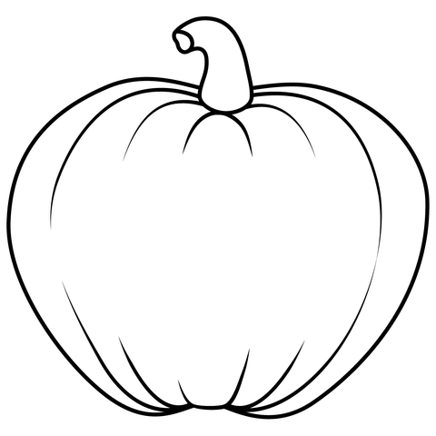 Simple pumpkin coloring page free printable coloring pages