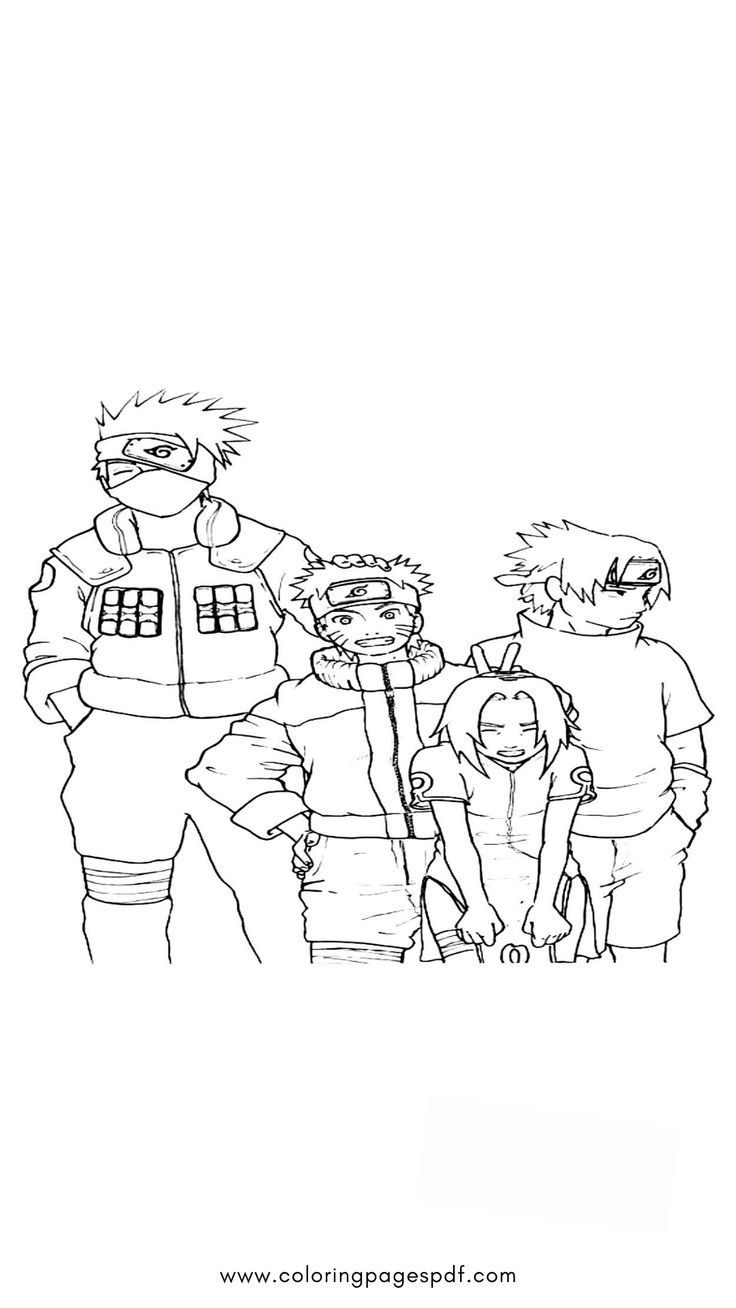 Team anime coloring page