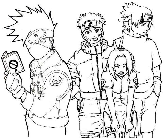 Naruto sakura kakashi character coloring page cartoon coloring pages coloring pages coloring book art