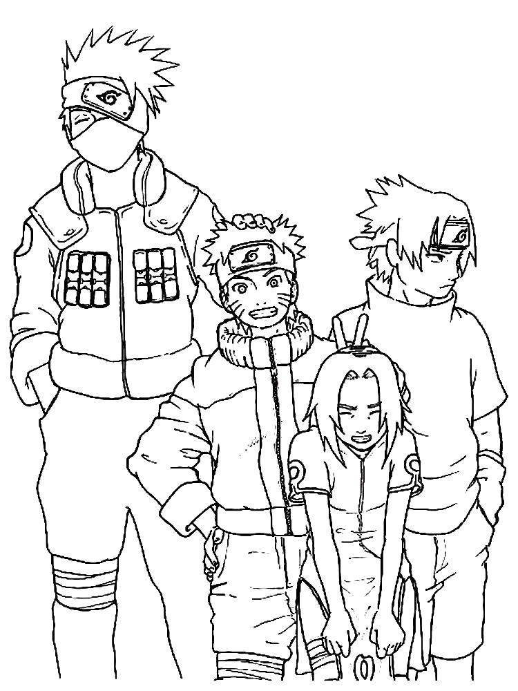 Online coloring pages coloring page kakashi sensei is with team nato download print coloring page