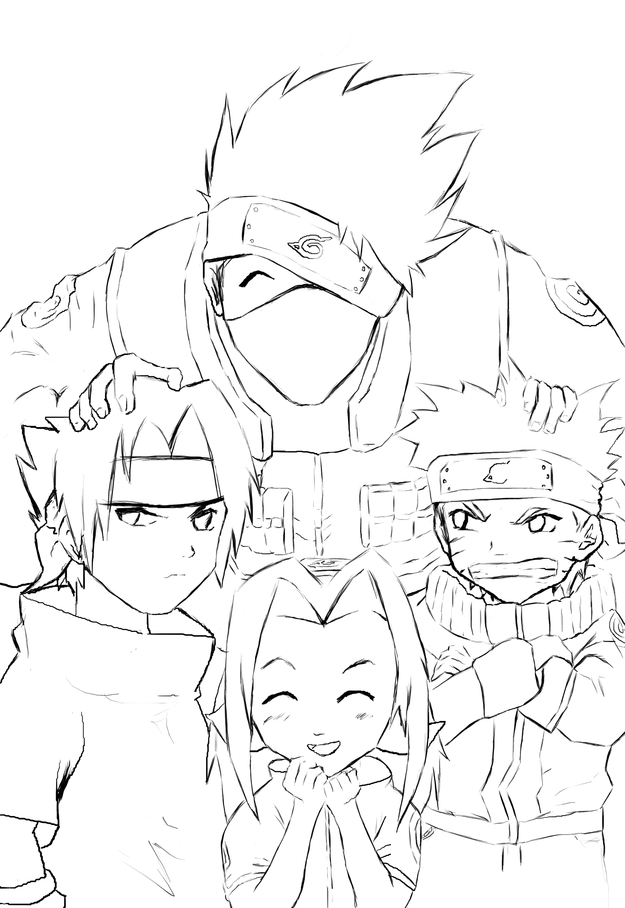 Naruto team lineart by anneleen on