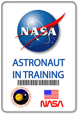 Name badge halloween costume prop nasa astronaut in training safety pin back