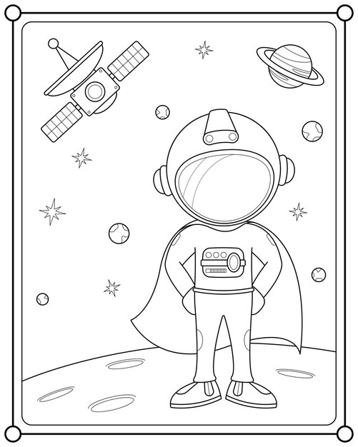 Page astronaut coloring pages images