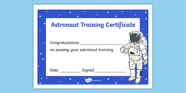 Astronaut certificate