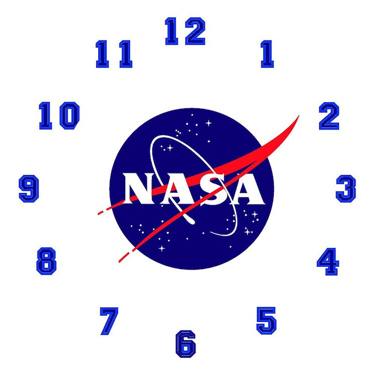 Nasa meatball logo wall clock