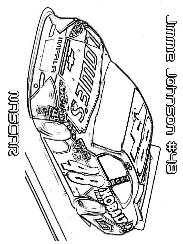 Nascar coloring pages