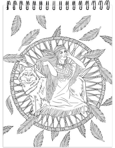 The native american spirit illustrated by terbit basuki coloring books coloring pages inspirational adult coloring pages