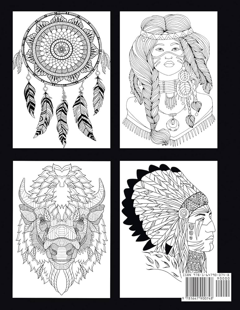 Native american adult coloring book dylanna press books