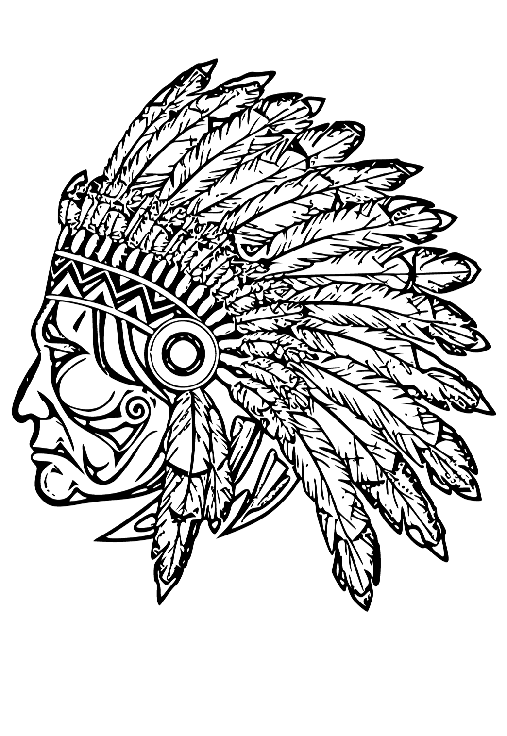 Free printable native american leader coloring page for adults and kids