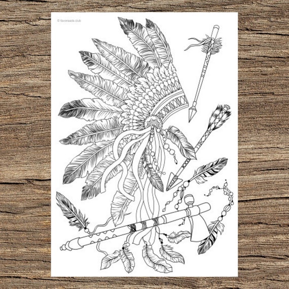 Tribal art printable adult coloring page from favoreads