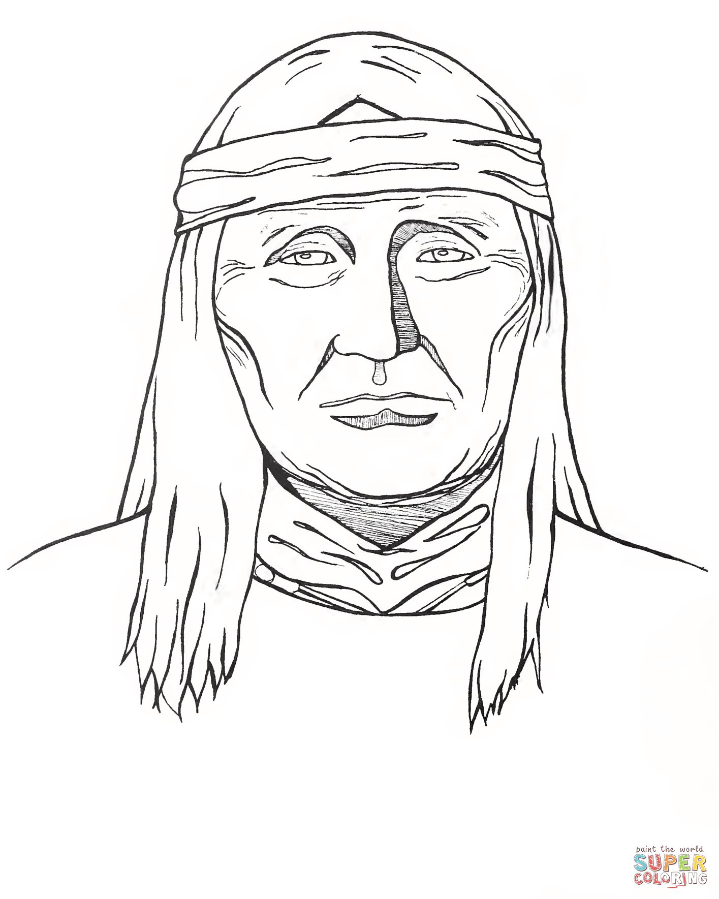 Native american man coloring page free printable coloring pages