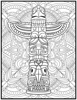 Native american coloring pages mindfulness coloring sheets by qetsy