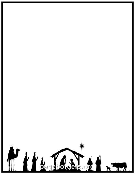 Nativity border clip art page border and vector graphics christmas border free christmas borders nativity silhouette