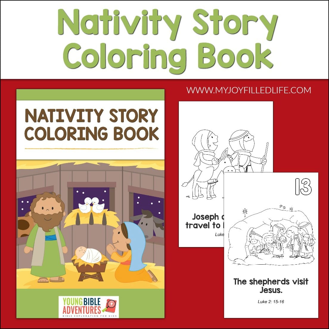 Nativity story coloring book