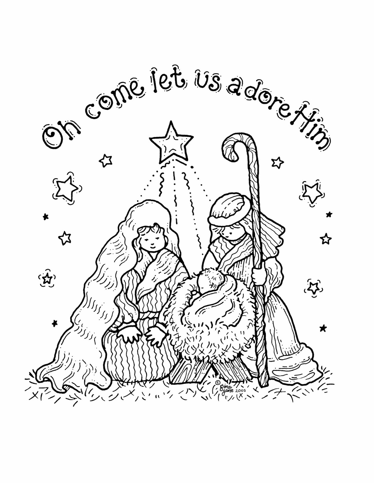 Free printable nativity coloring pages for kids