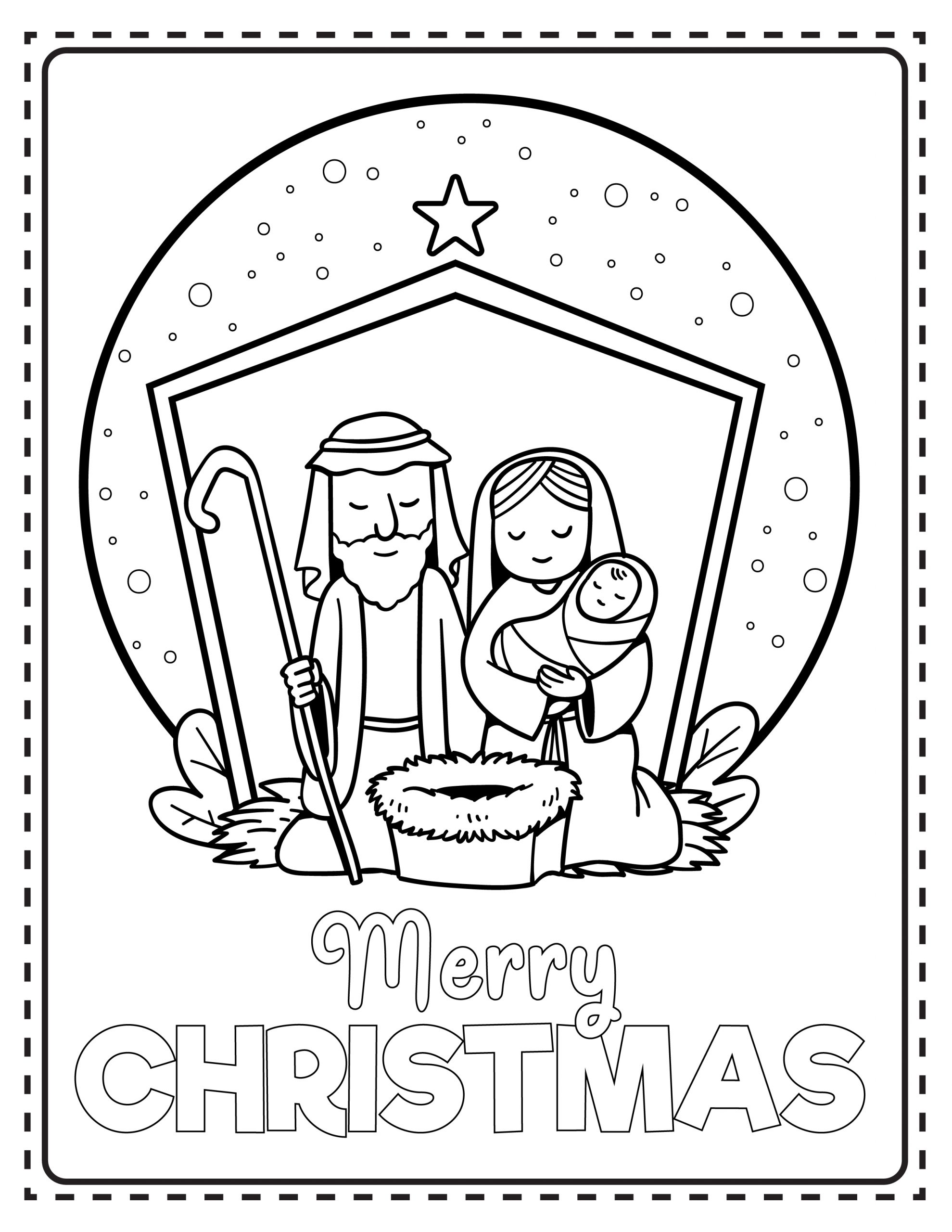 Printable christmas nativity coloring pages