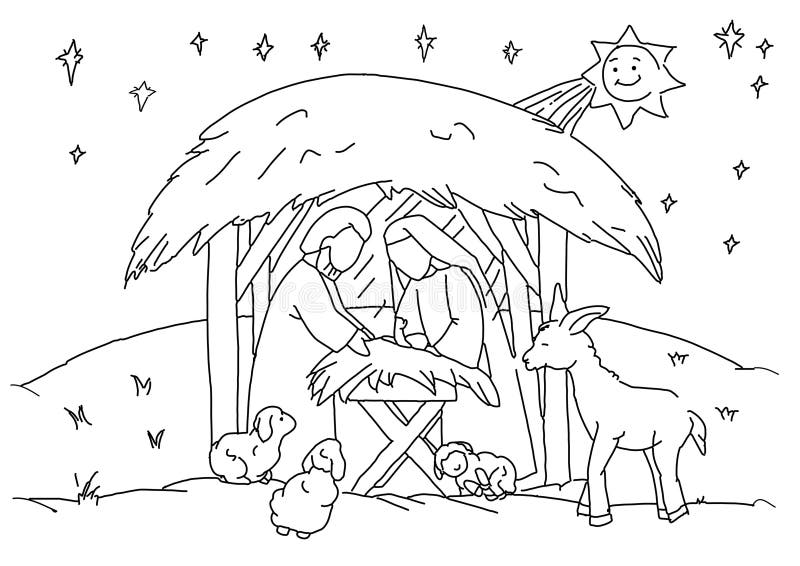 Nativity scene printable stock illustrations â nativity scene printable stock illustrations vectors clipart