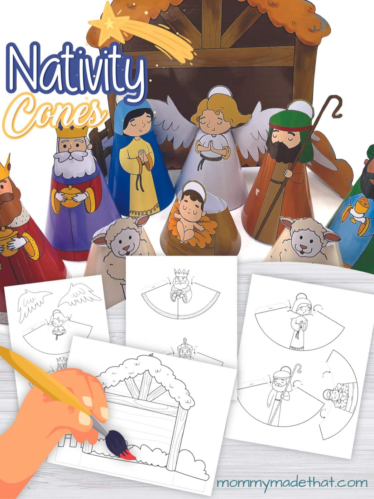 Free printable nativity scene super cute d scene