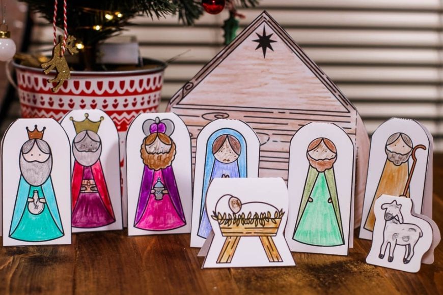 Colour in nativity scene free printable mum in the madhouse