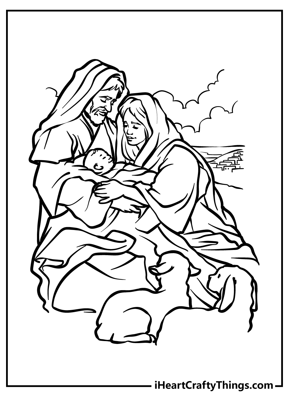 Nativity coloring pages free printables