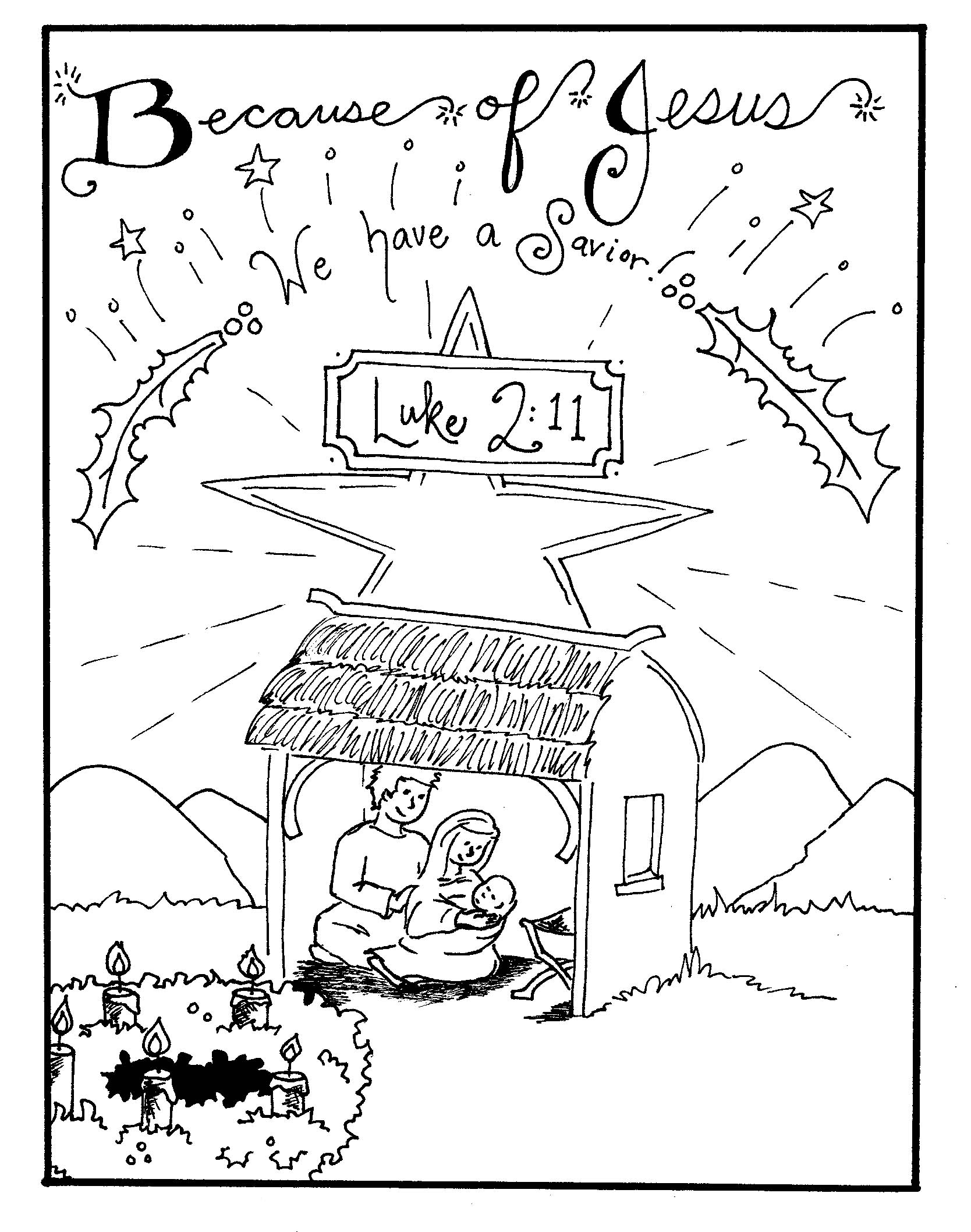 Free printable nativity coloring pages for kids