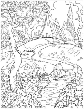 Explore natures beauty with our printable landscape coloring pages