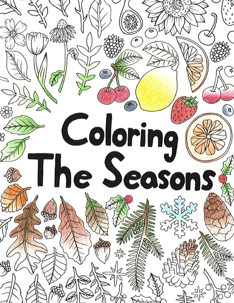 Coloring the seasons creative nature coloring book for adults mcgrath abigail jane books