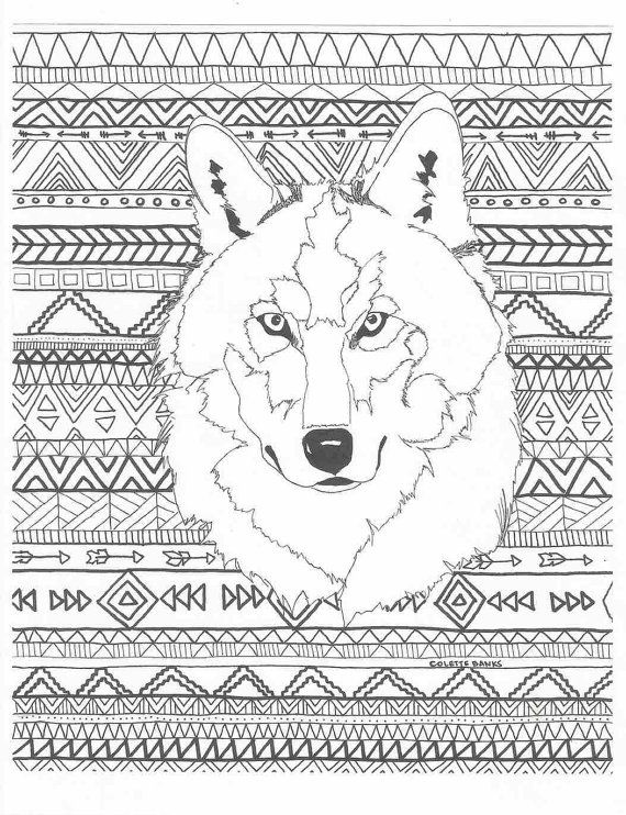 Aztec adult printable coloring page of a navajo and native