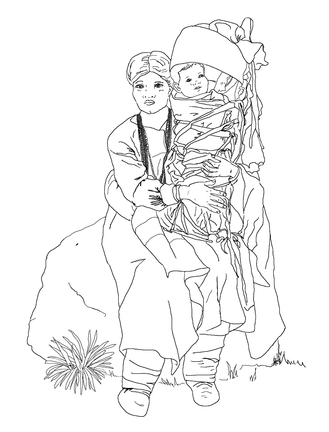 Navajo woman and baby coloring page coloring pages inspirational coloring pages baby coloring pages