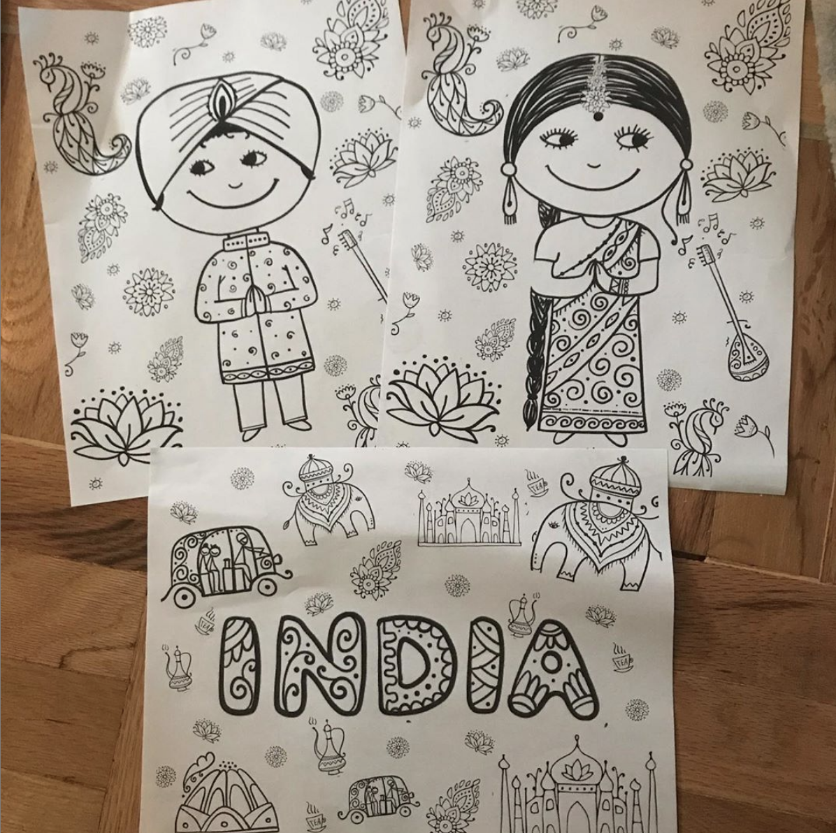 Indian printable coloring pages free â bindis and bottles