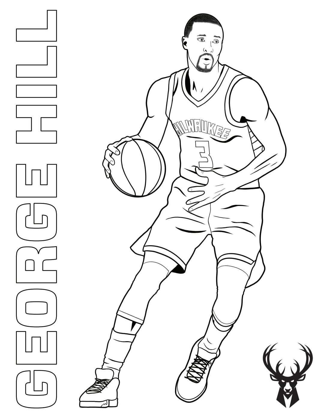 X äçmilwaukee bucksïãgeorge hill birthday edition coloring page ðð grab the printable at httpstconpoizu httpstcofbtddgzupzã x