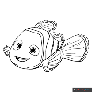 Nemo coloring page easy drawing guides