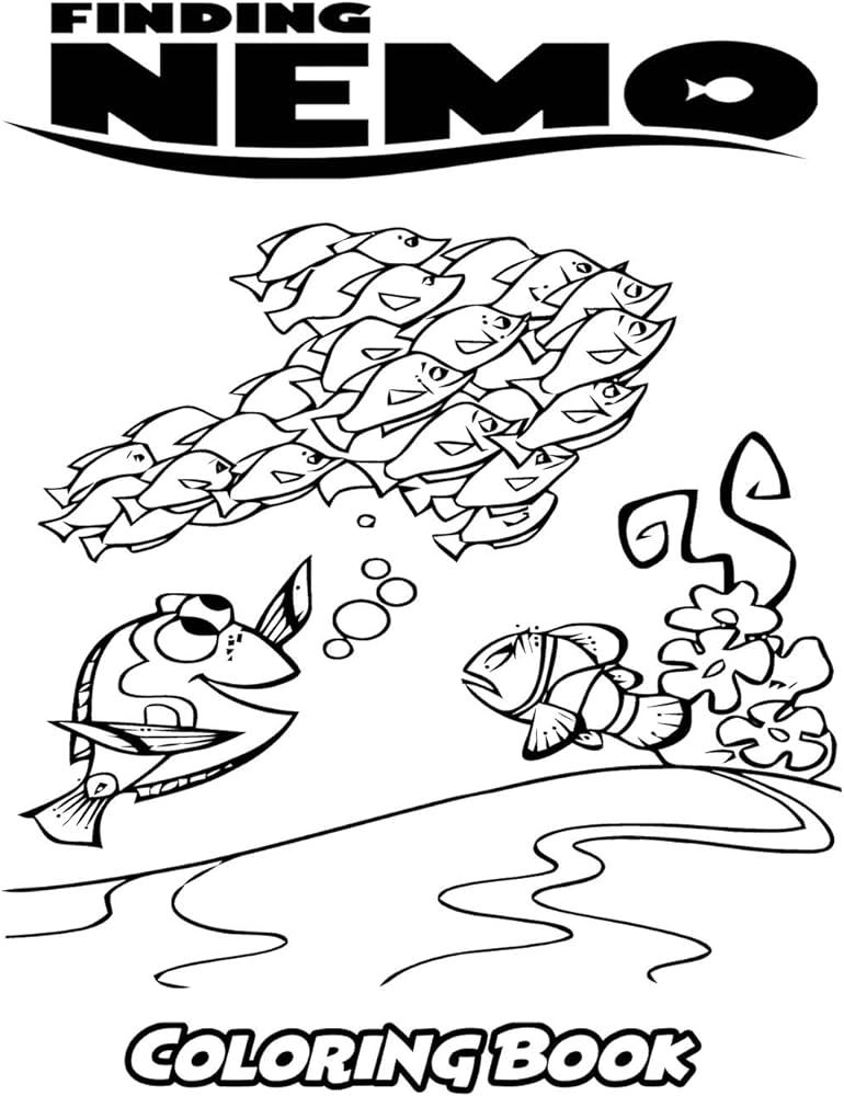 Finding nemo coloring book coloring book for kids and adults activity book with fun easy and relaxing coloring pages books