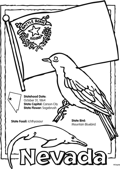 State of nevada free coloring page