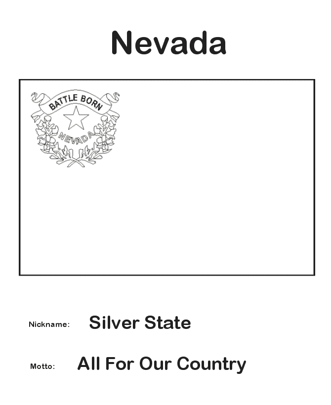 Nevada state flag coloring page flag coloring pages washington state flag nevada state
