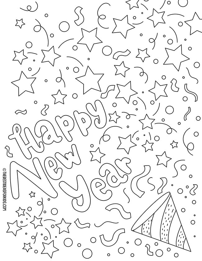 New years coloring pages free printables