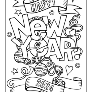 New year coloring pages printable for free download