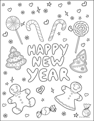 New years coloring pages