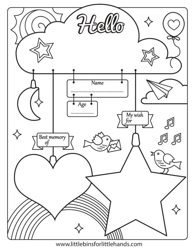 Happy new year coloring pages