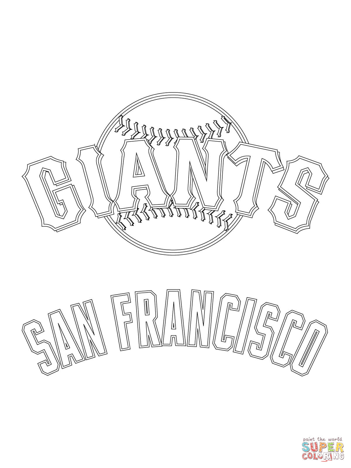 San francisco giants logo coloring page free printable coloring pages