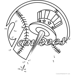 New york yankees logo dot to dot printable worksheet