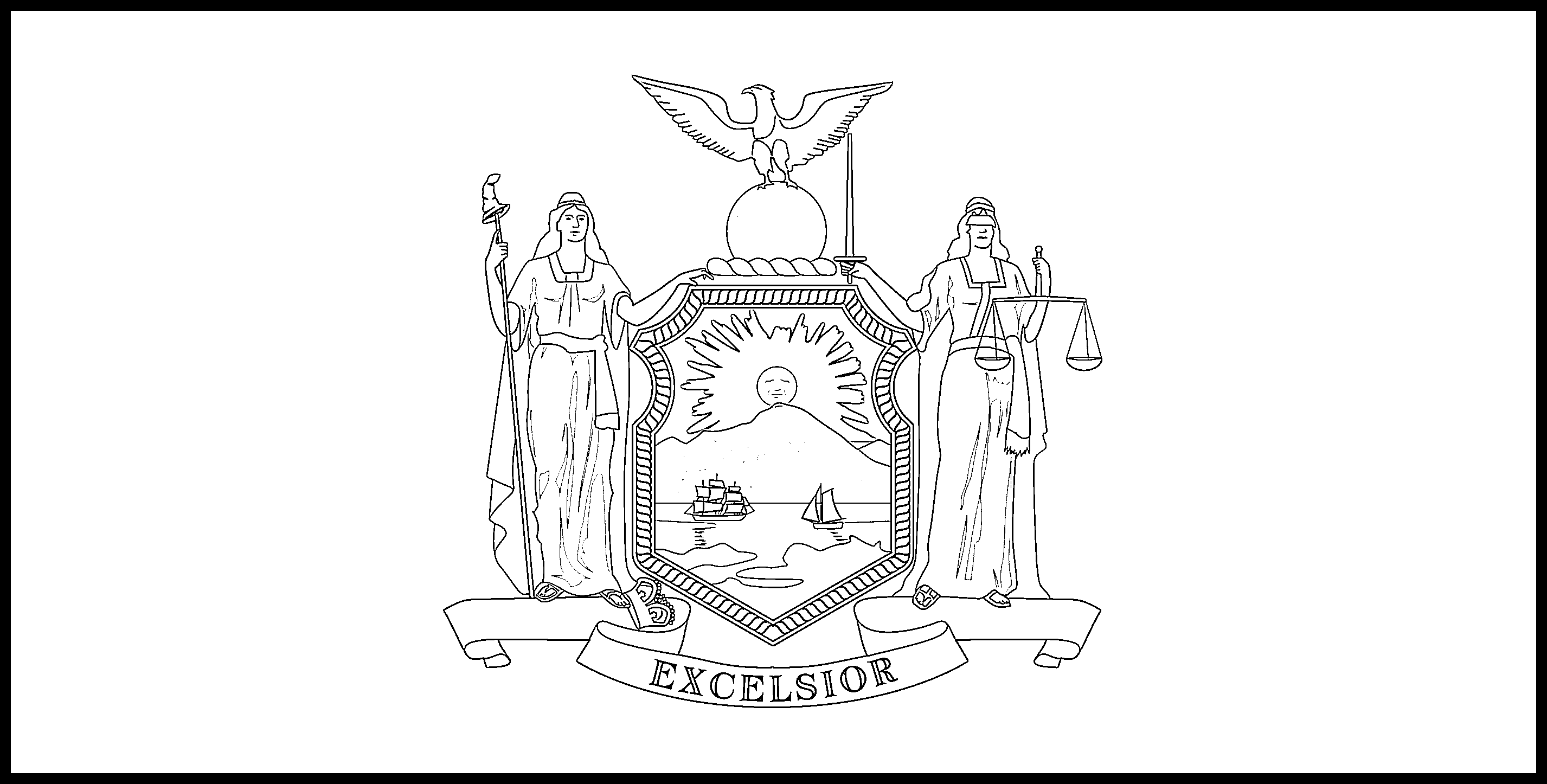 New york flag coloring page â state flag drawing â flags web