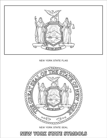 New york state symbols coloring page free printable coloring pages