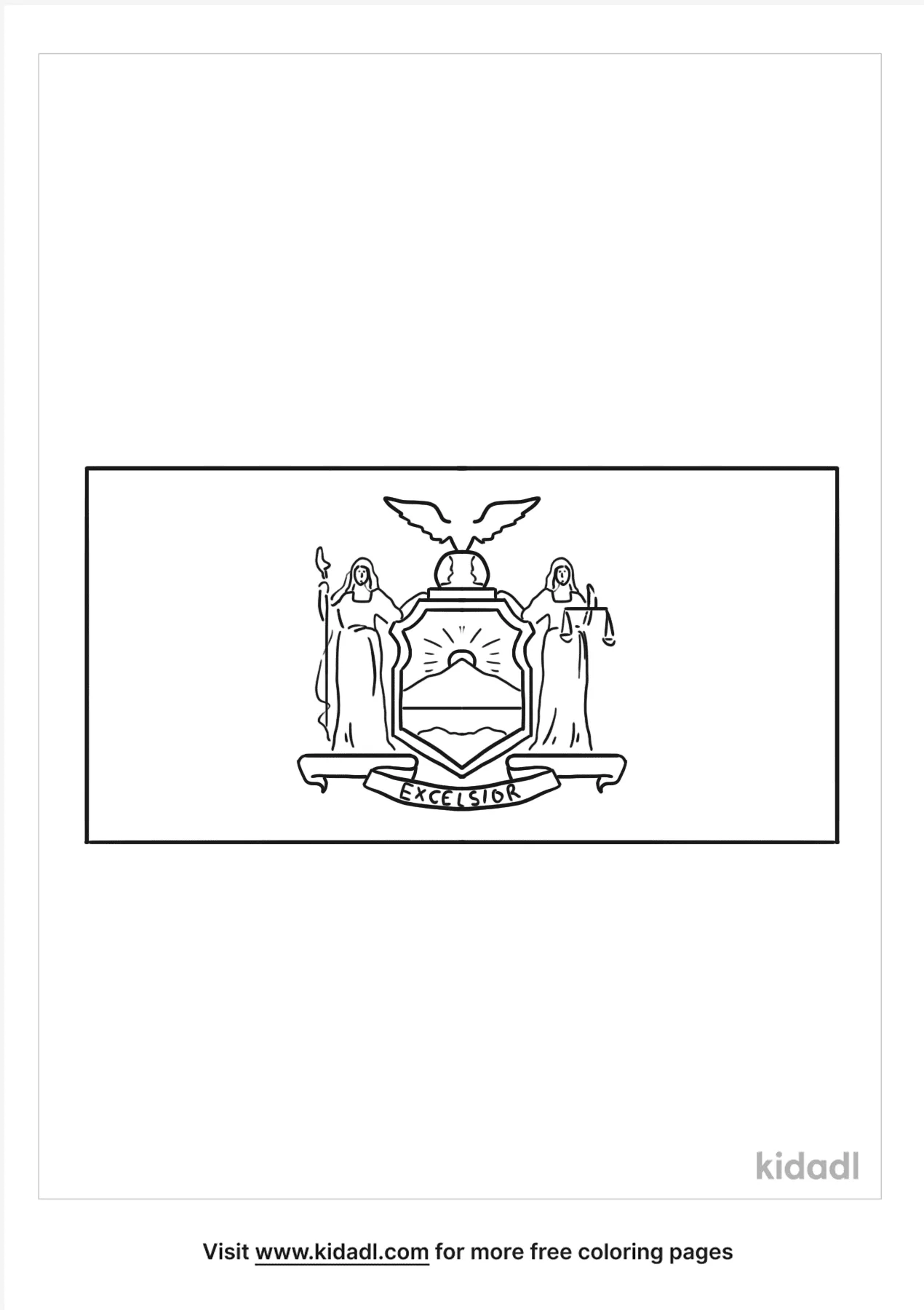 Free new york state flag coloring page coloring page printables