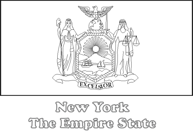 Large printable new york state flag to color from