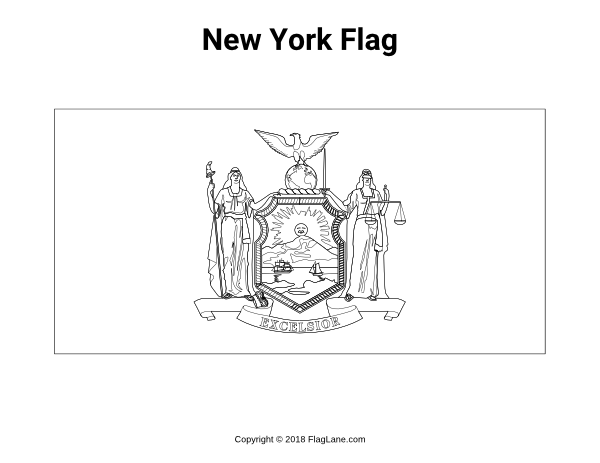 Free new york flag coloring page