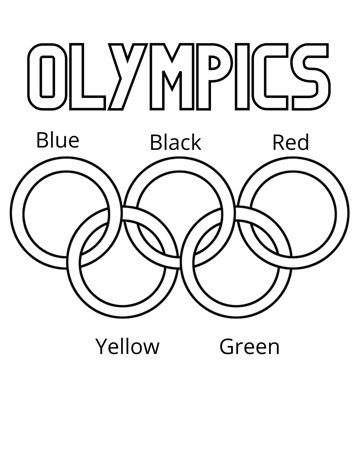 Free printable olympic rings coloring pages